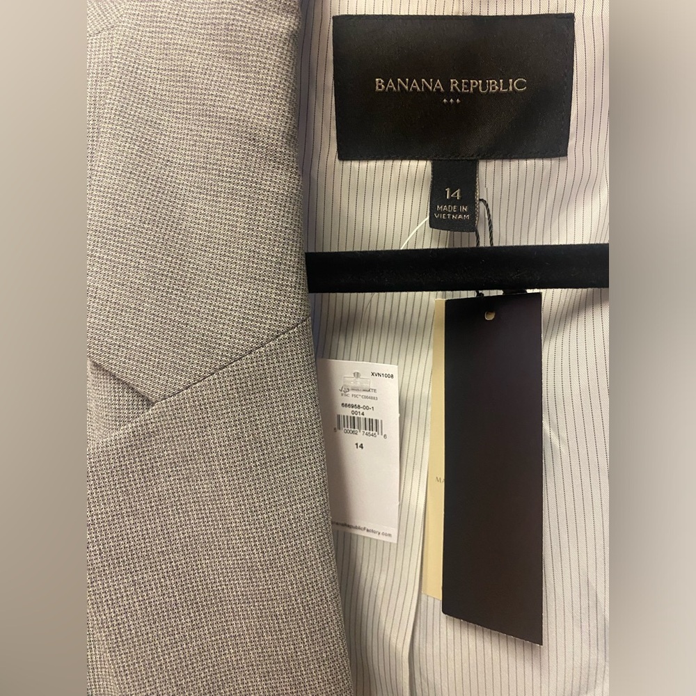 Banana Republic Light Gray Textured Blazer
